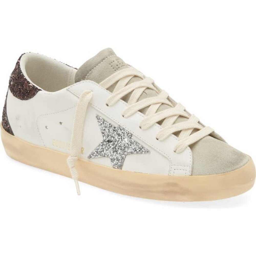 Golden Goose Super-Star Glitter Detail Low Top Sneakers size 38
